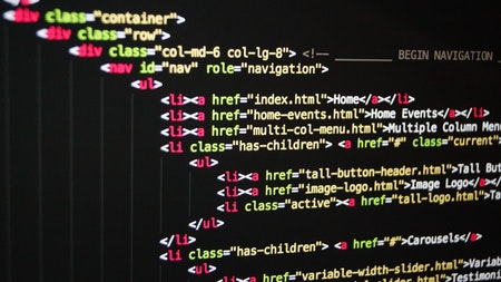 code on screen